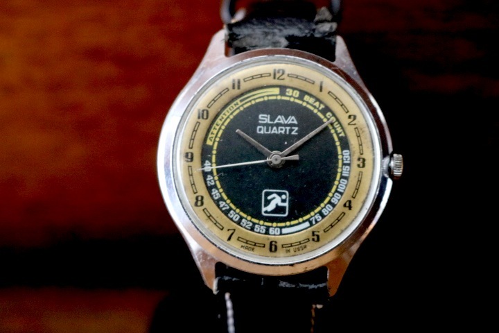 ■ レア！SLAVAスポーツパルスウォッチ/心拍数を計測/1980's USSR/変わり腕時計/ヴィンテージウォッチ ■