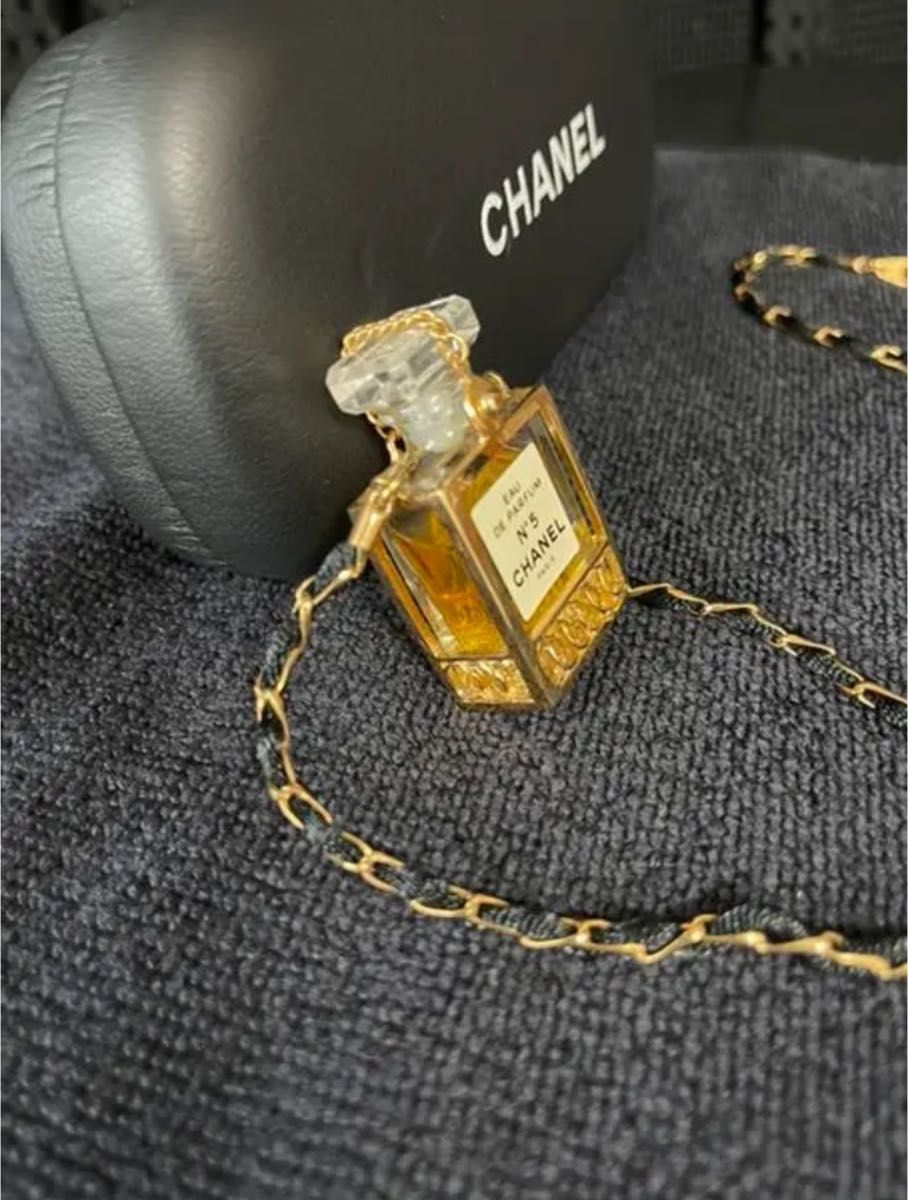 希少！激レア！vintage CHANEL チェーンネックレスN°5香水瓶ネックレス 美品 ！初代香水瓶トップチェーンネックレス