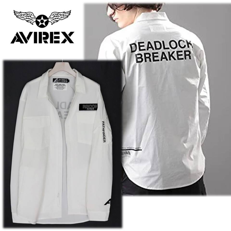 《AVIREX アヴィレックス》新品 ヘリクルー ミリタリー ストレッチ シャツジャケット 2XL 大きいサイズ A7146の画像1