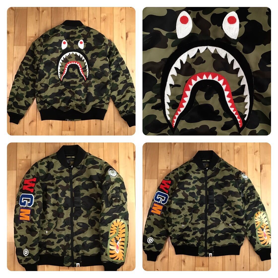 SHARK MA-1 bomber jacket Mサイズ 1st camo green a bathing ape BAPE