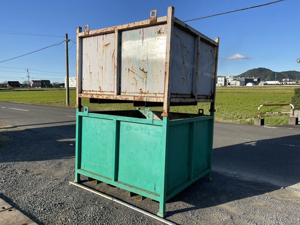  Shizuoka departure receipt limitation (pick up) used large iron baccan iron box industrial waste box recycle box, baccan, iron box, industrial waste box how to use various Junk 