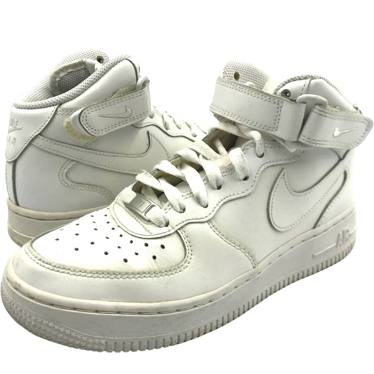 【即決】国内正規品 NIKE AIR FORCE 1 MID (GS) ナイキ エア フォース 1  ミッド/23.5cm/ホワイト/ホワイト-ホワイト/314195-113/