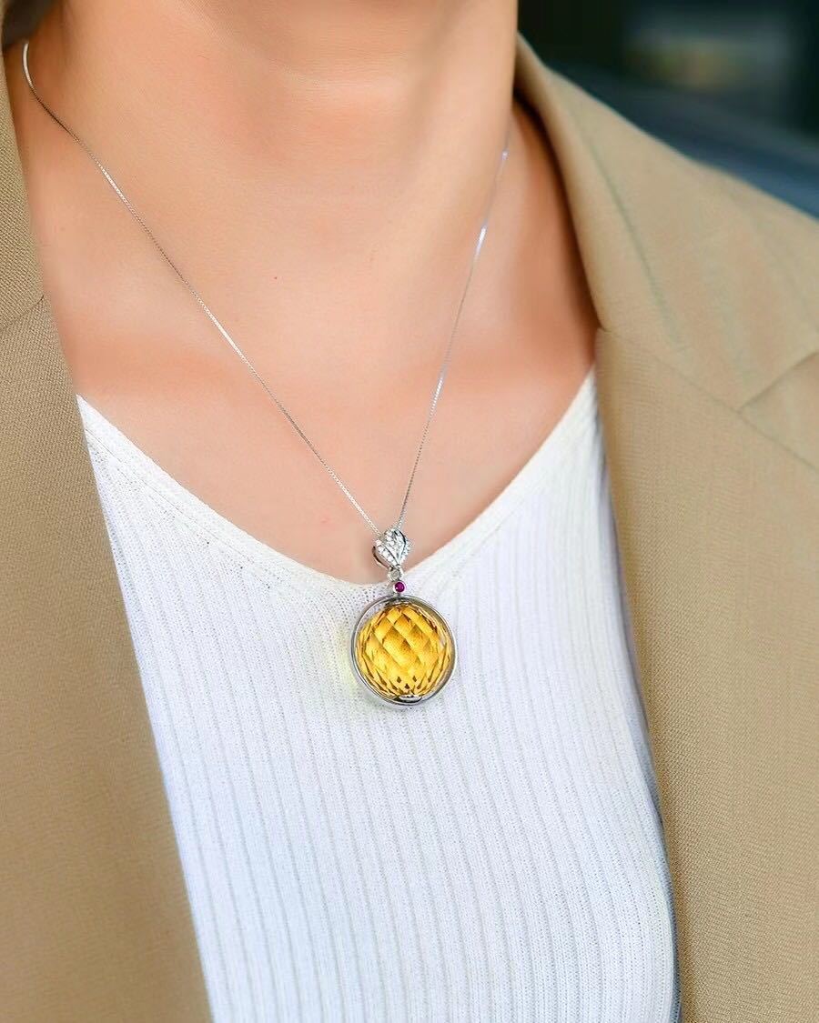 天然】シトリン ネックレス s925 21mm national-parameters.ug