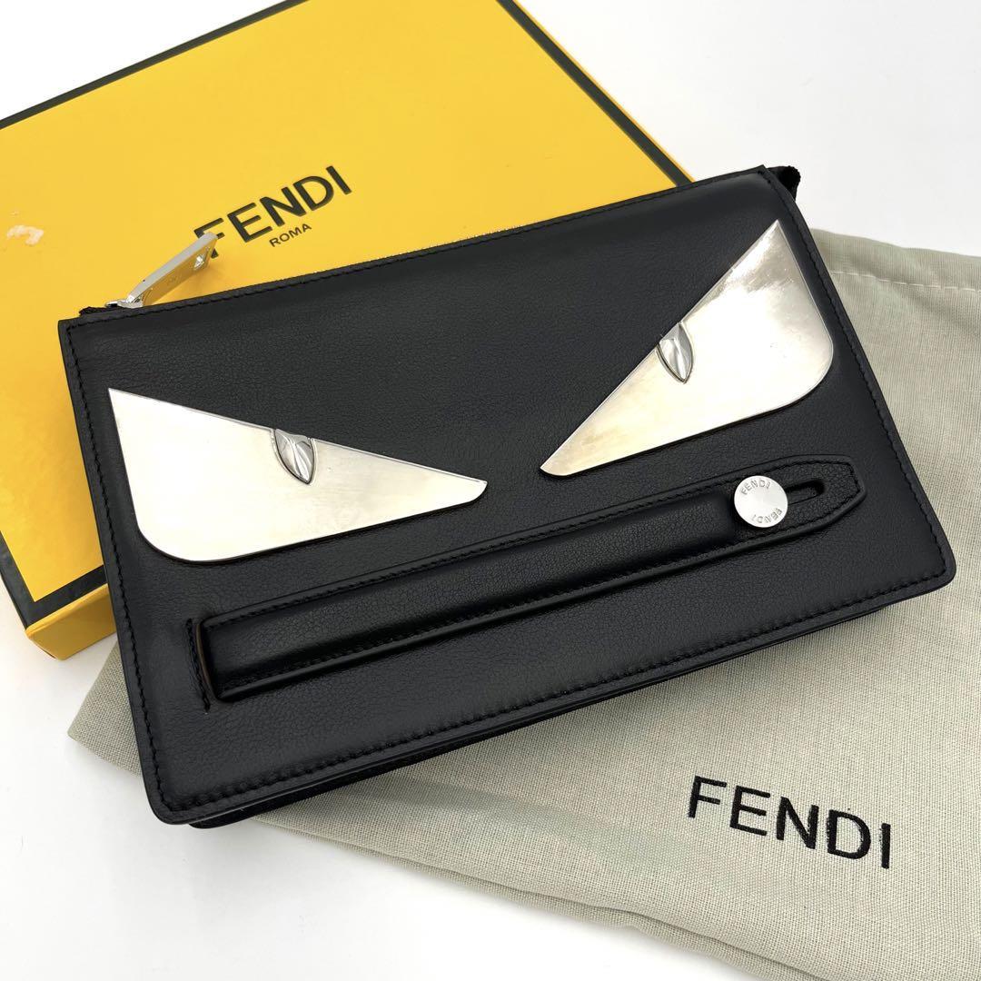 極美品✨ FENDI フェンディ クラッチバッグ モンスター バグズアイ-