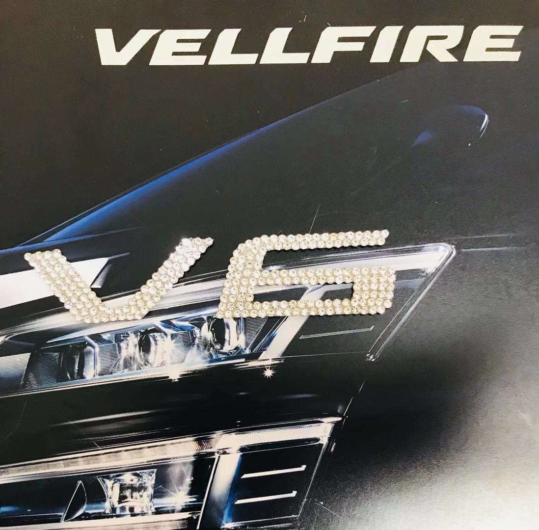 1V6V★新品★トヨタ VELLFIRE ヴェルファイア 20系/30系 前期 後期共通★純正リア バックドア V6 エンブレム クリスタル ステッカー