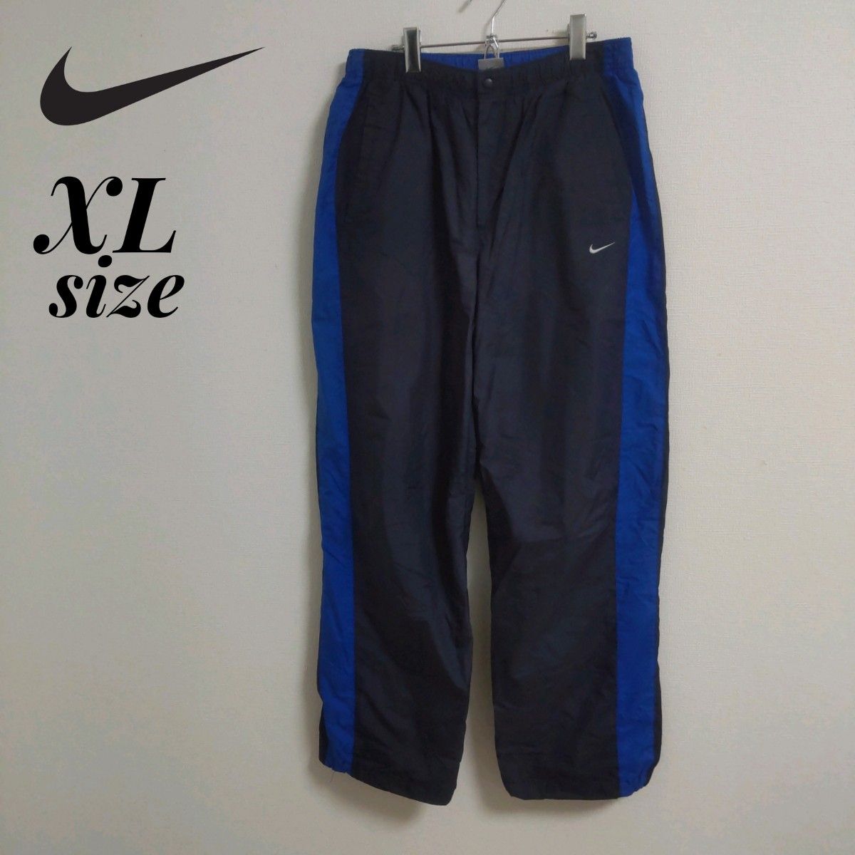 NIKE ナイキ スウォッシュ刺繍ロゴ ワイド&バギーシルエット ナイロンパンツ