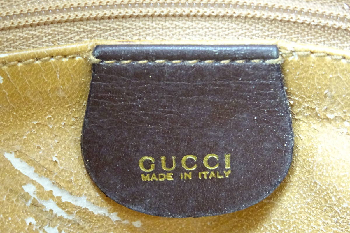 [大宮12004KY] GUCCI スエード レザー ハンドバッグ 2WAY ショルダーバッグ 001.1013.1638_画像8