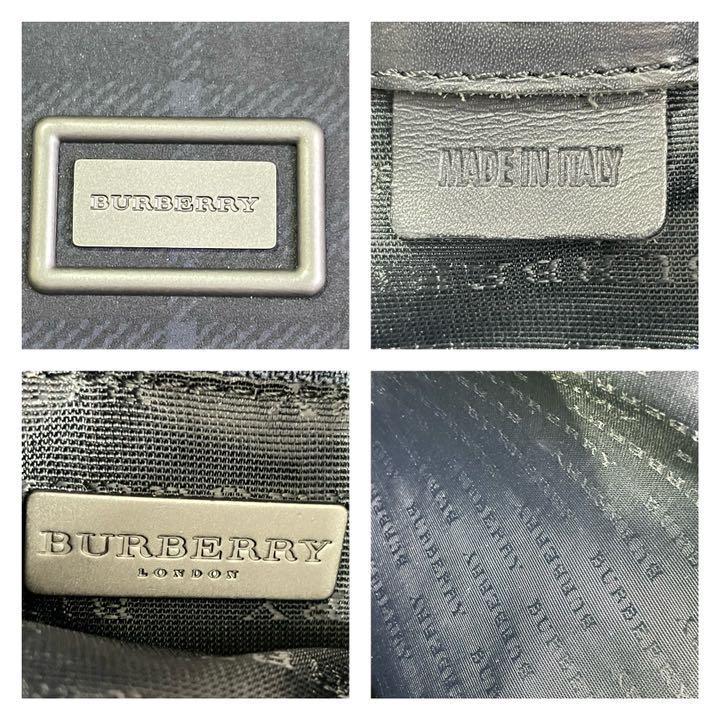 BURBERRY LONDON バーバリーロンドン ワンショルダーバッグ レザー PVC ノバチェック 黒 ブラック 裏地総柄 ロゴプレート レディース