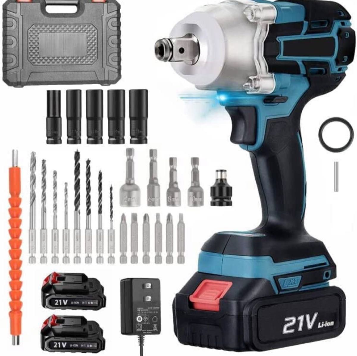 電動インパクトレンチ21V 道具、工具 ドリル、ドライバー、レンチ www