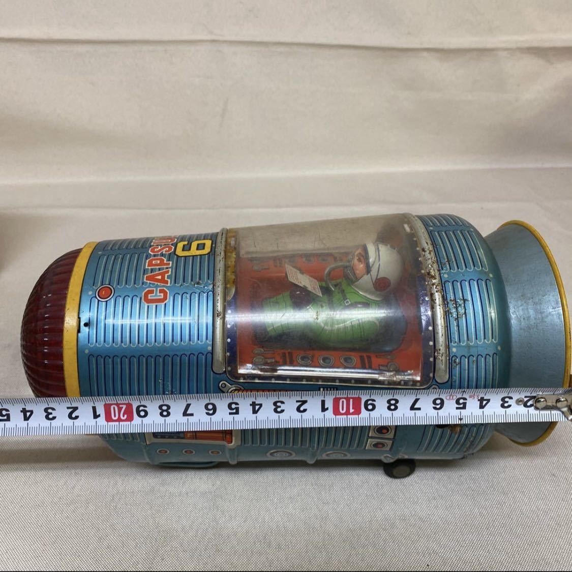 ◆希少 昭和レトロ 増田屋 ブリキ 宇宙船 カプセル6 CAPSULE6 マスダヤ 宇宙飛行士 箱あり 当時物 現状品 f-78_画像2