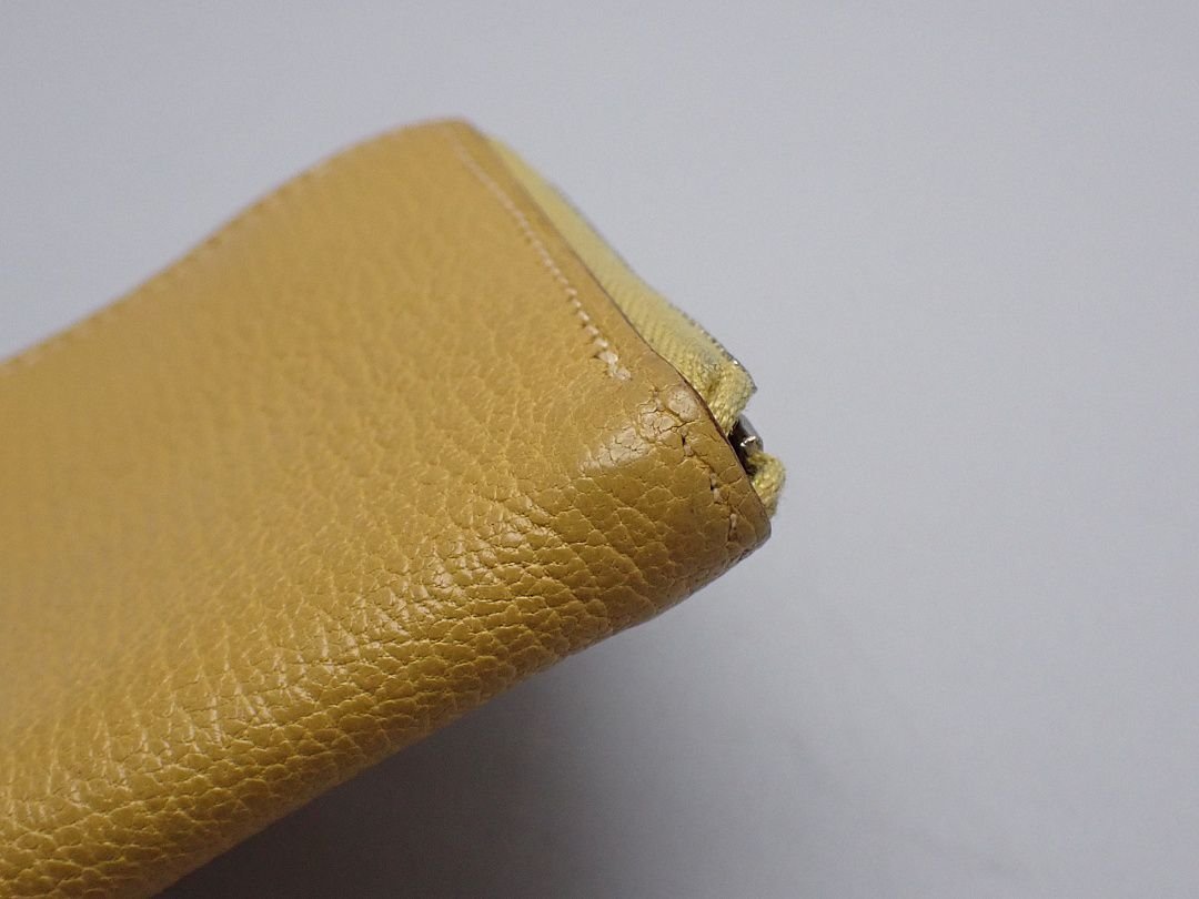 HERMES エルメス コインケース アザップ オールレザー L刻 マスタード
