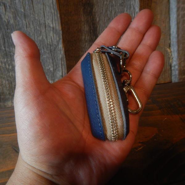 < Tochigi leather made > anyway small change purse .: navy * made in Japan!