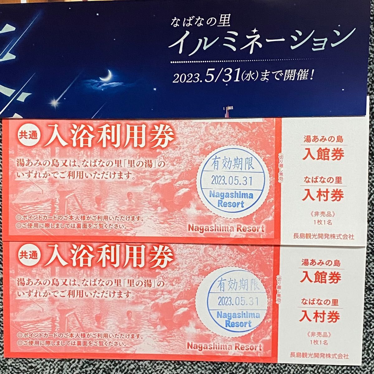 なばなの里 イルミネーション 入村券 金券付き 4枚セット - メルカリ