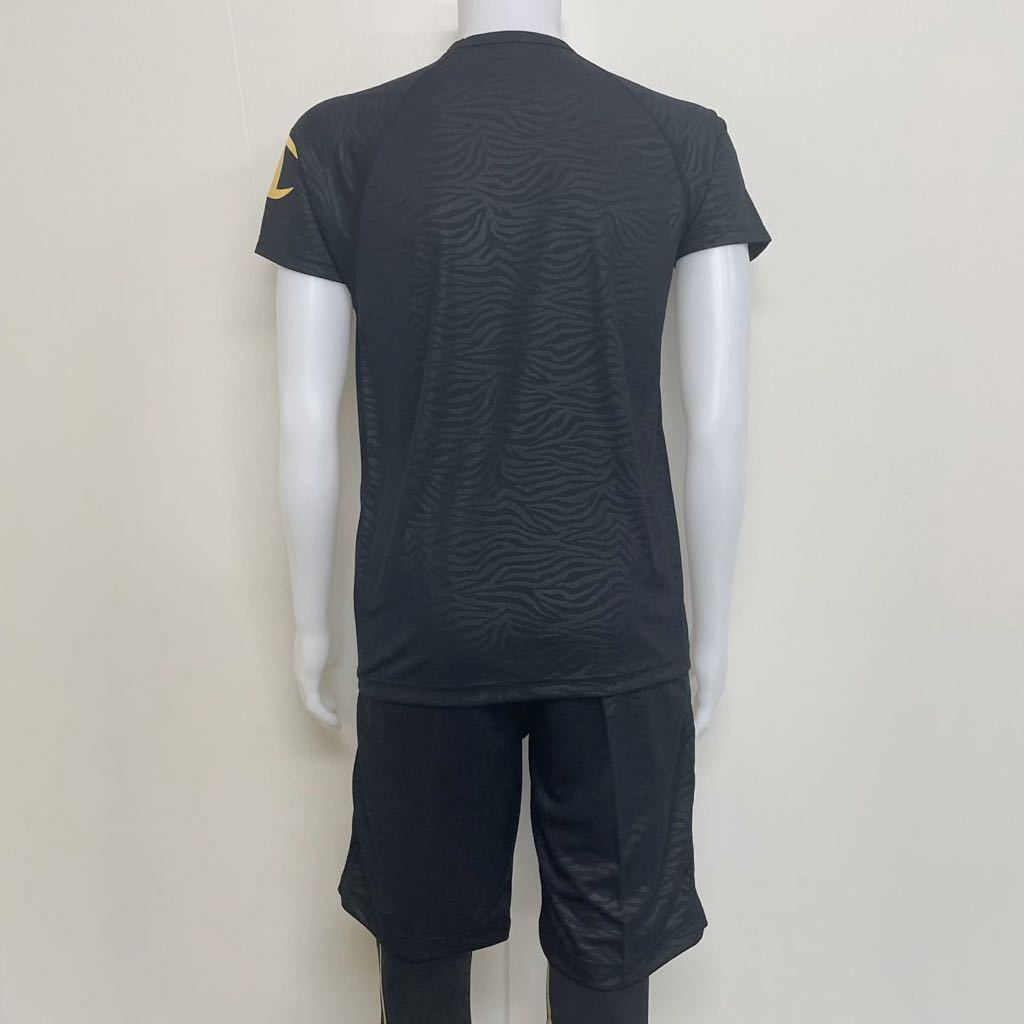  new goods 18386 Champion Champion M Zebra black Gold men's short sleeves T-shirt sport wear running Jim ound-necked T-shirt . sweat speed .UV cut 