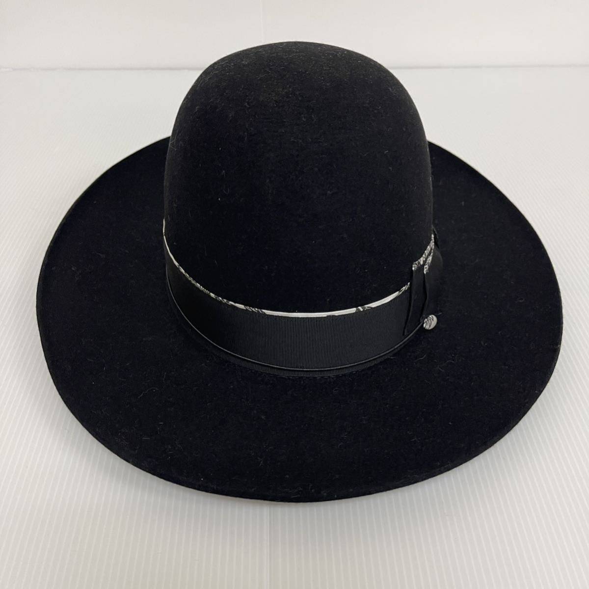 新品51952 正規品 Borsalino ボルサリーノ　レディース　58cm　黒　ブラック　ラビットファーフェルトハット　帽子　イタリア製_画像7