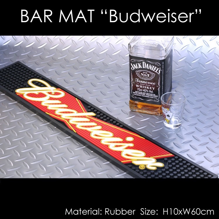 バーマット 「Budweiser バドワイザー」 ビール カクテル BAR GOODS バーグッズ アメリカ雑貨 アメリカン雑貨_画像1