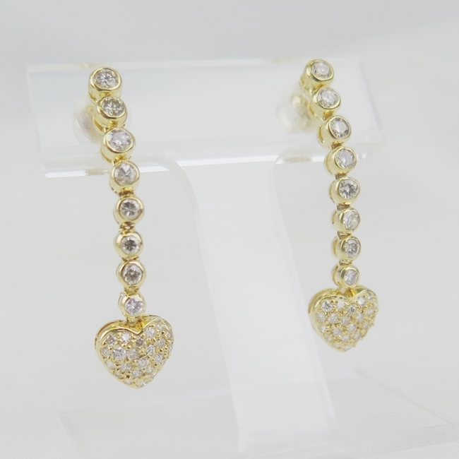 【在庫限り】 K18YG 可愛い【中古】/10023864 普段使い 人気 おしゃれ 0.350ct ダイヤモンド ピアス イエローゴールド 750 イエローゴールド台