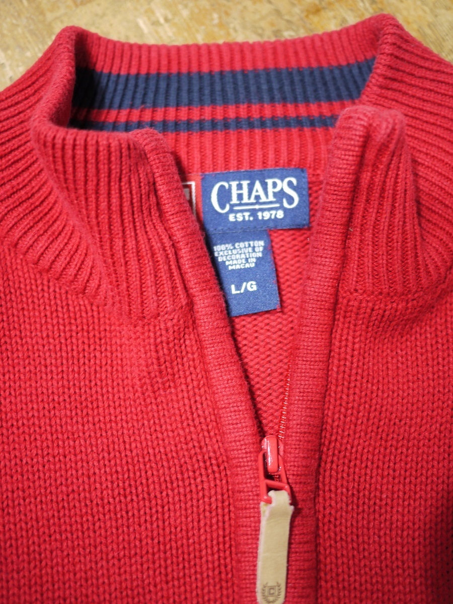 CHAPS チャップス ハーフジップコットンニット プルオーバー Half zip Cotton knit 5658_画像6