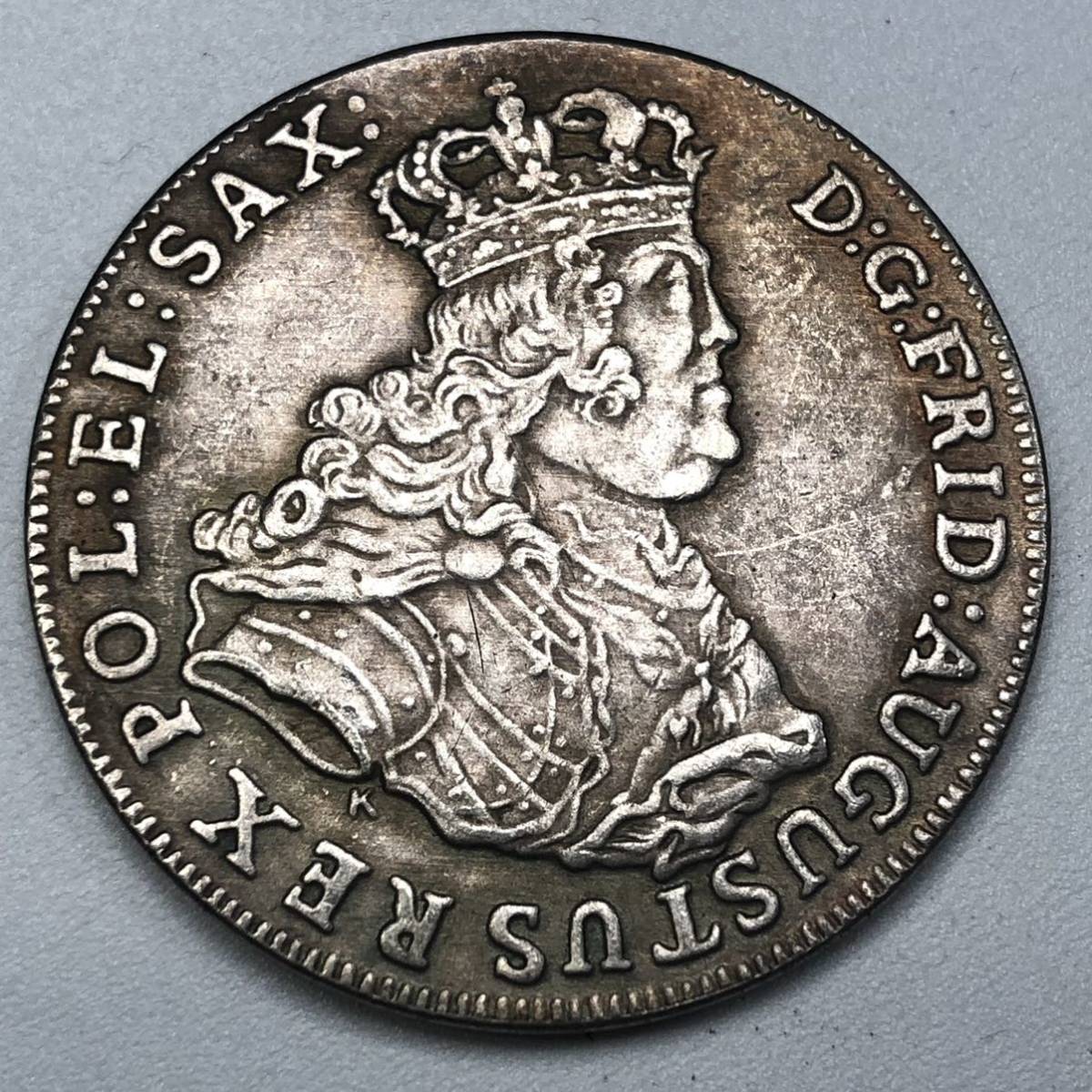 古銭　海外コイン　銀貨　アンティーク硬貨　1762年　量目約24.5g_画像1