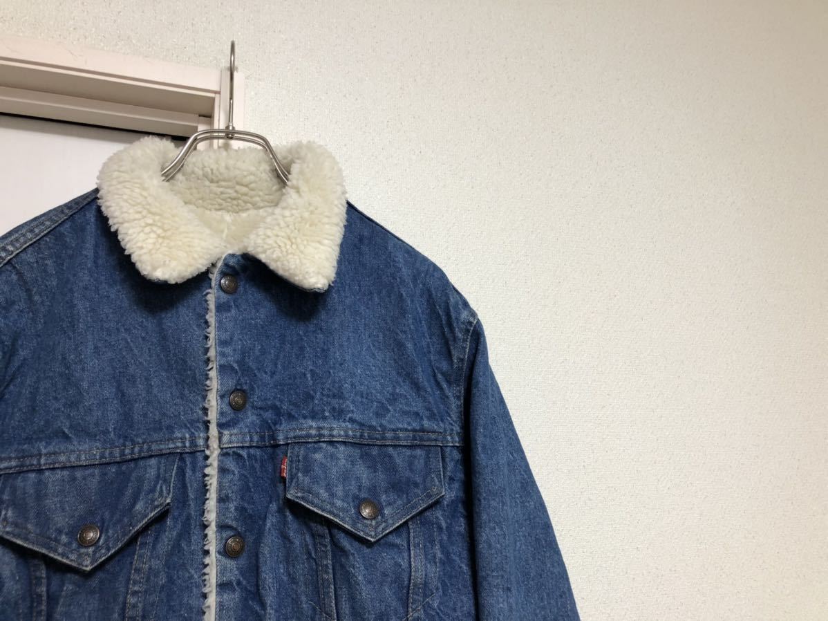 79年10月製 70sヴィンテージ！MADE IN USAアメリカ製リーバイスLevi's 70605-0213デニムジャケット裏ボアジージャン ボアJKT size40 工場52_画像1