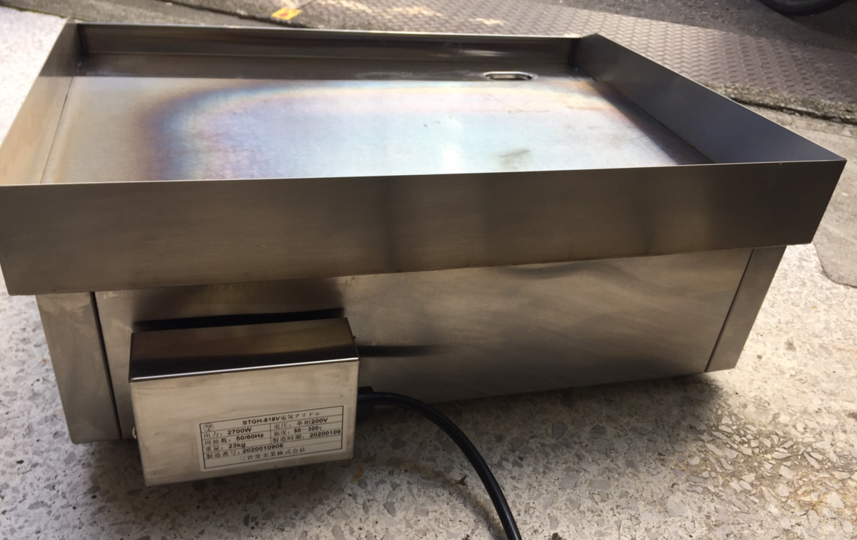 訳アリ 200V電源使用 電気グリドル STGH-818V 中古 鉄板焼き 炒め物 2020年製_裏面