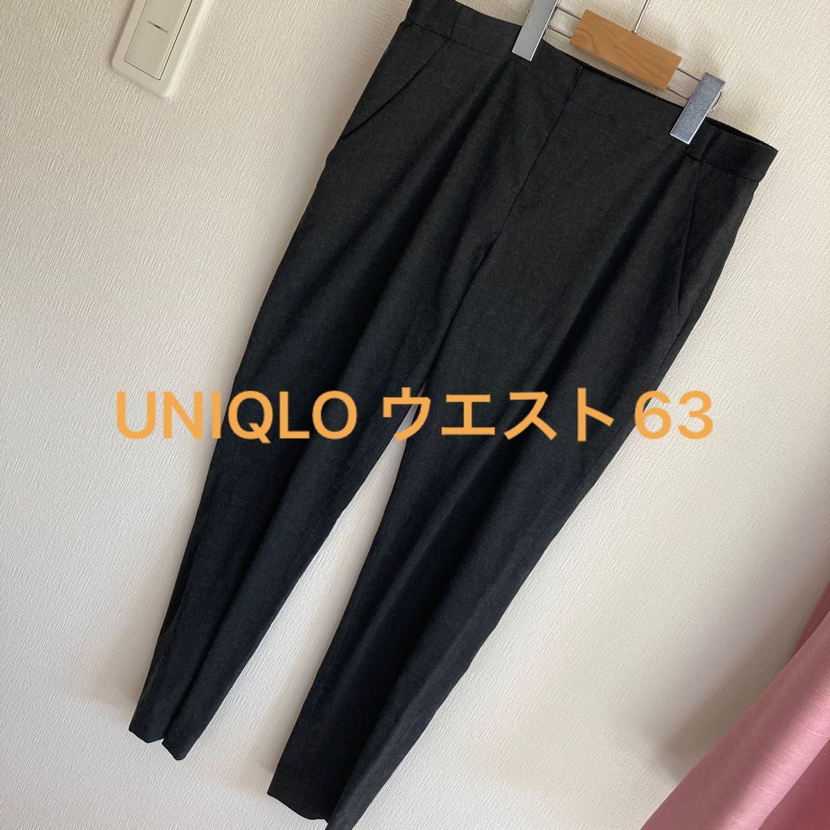 UNIQLO M 水色 ストライプ 夏用 パンツ ウエストゴム