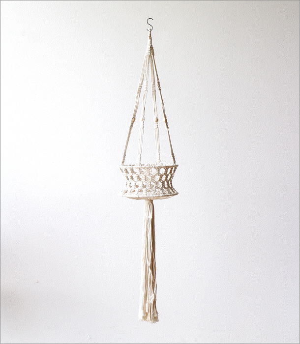 mak lame basket stylish pot cover planter cotton rope hanging ornament natural mak lame hanging basket L