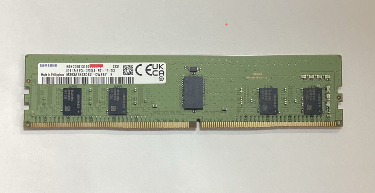 SAMSUNG メモリ M393A1K43DB2-CWE 8GB DDR4-3200 PC4-25600 288ピン ECC RDIMMサーバーのRAMメモリ PC用【新品バルク品】ネコポス配送_画像1