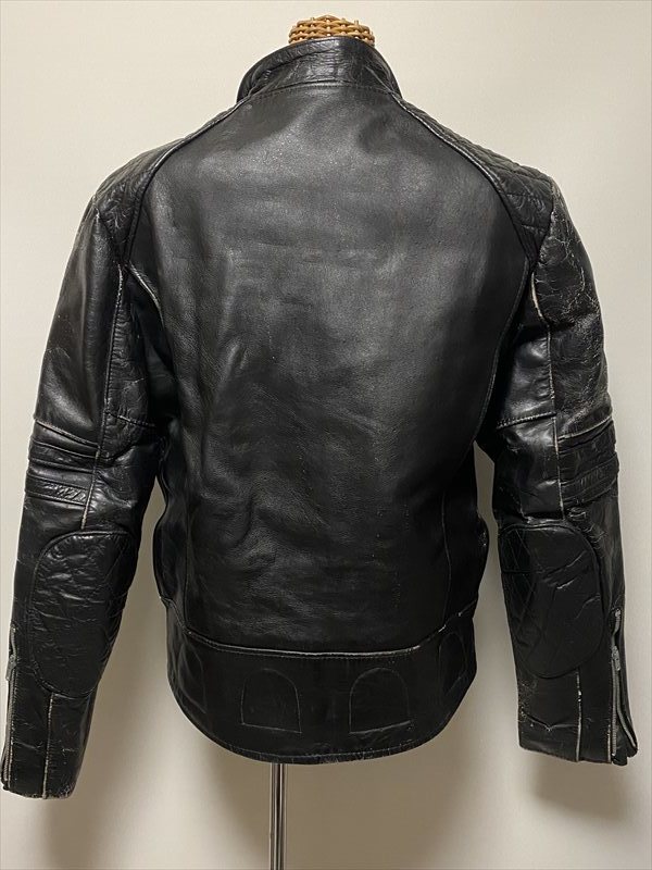 ★USED/VINTAGE/LEATHER JACKET/MOTOR CYCLE/RIDERS/OLEG CASSINI/レザージャケット/ライダース/オレグカッシーニ/立ち襟/ビンテージ★_画像7