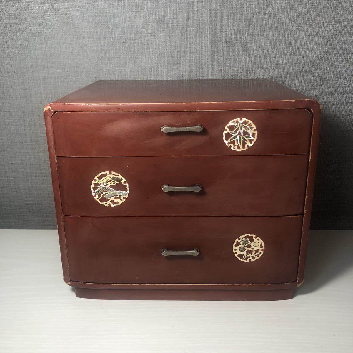 昭和レトロ 古道具 裁縫箱 木箱