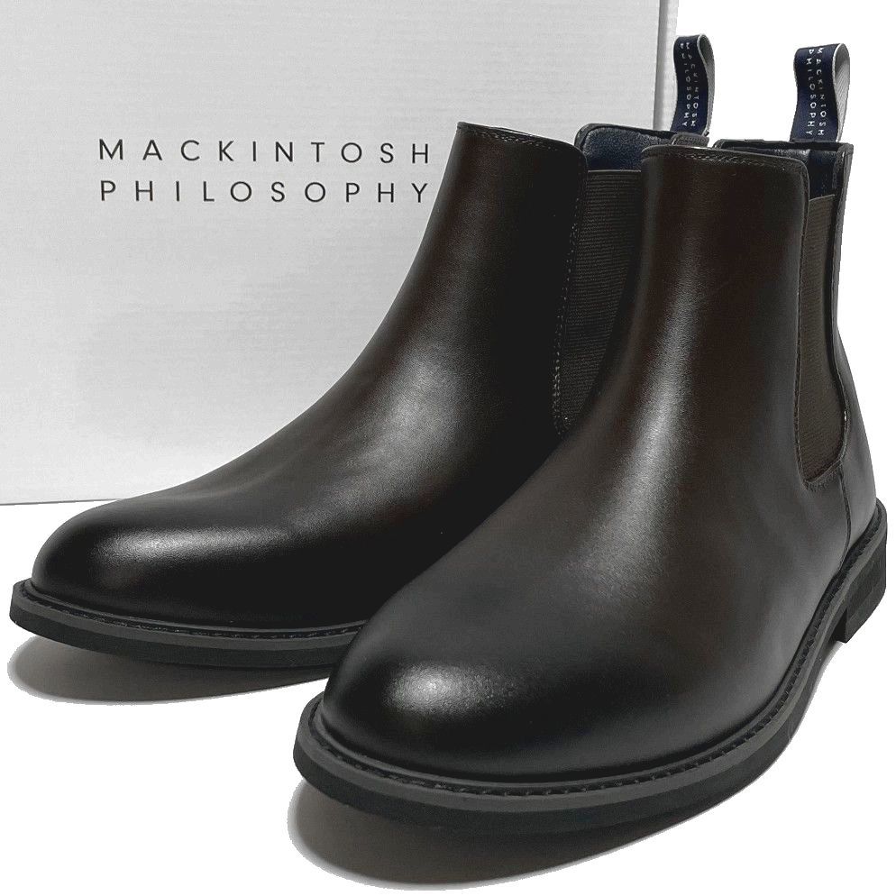 2022年最新入荷 新品 MACKINTOSH ダークブラウン系 濃茶 25.0~25.5 ブーツ レイン サイドゴア フィロソフィー マッキントッシュ PHILOSOPHY 長靴、レインシューズ