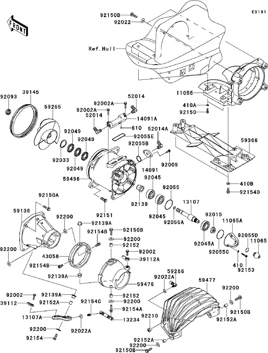 Kawasaki ULTRA300LX'12 OEM section (Jet-Pump) parts Used [K3790-47]_画像3