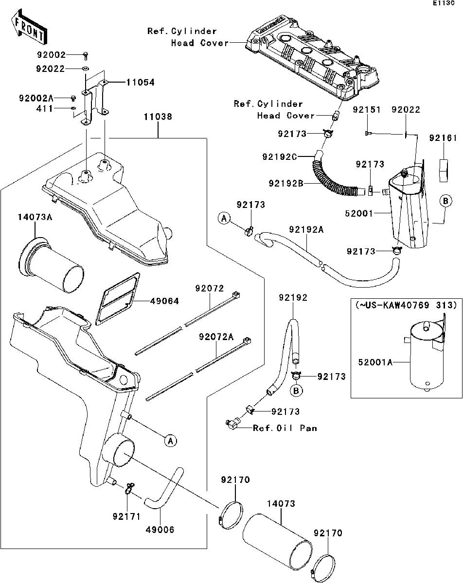 Kawasaki ULTRA300LX'12 OEM section (Intake-Silencer) parts Used [K3790-41]_画像3