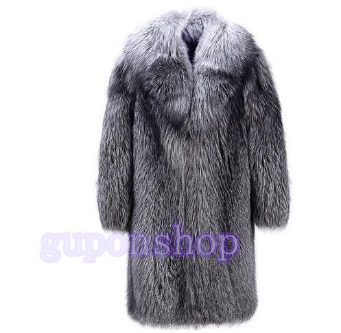  высокое качество меховое пальто мужской пальто искусственный мех длинное пальто теплый длинный длина кардиган мода зима одежда защищающий от холода внешний серый 
