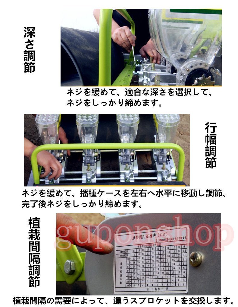 人気推薦★ 2行播種機 クリーンシーダ 手押し式 種まき機 種まき器 播種器 そ菜類 穀類 農業機械_画像3