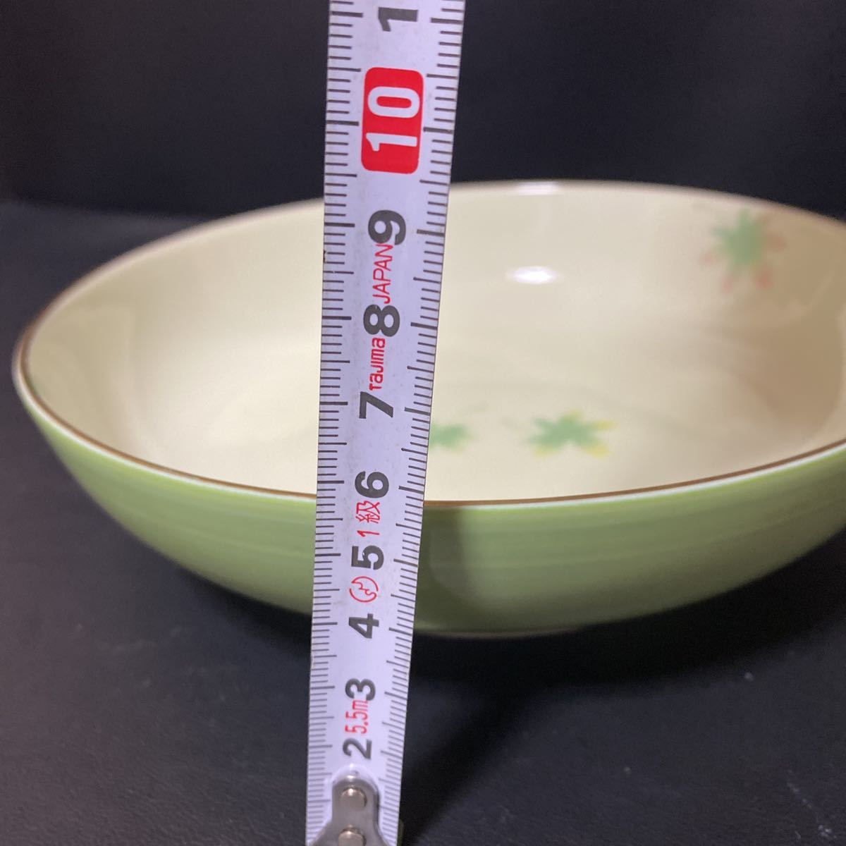 深川製磁 青紅葉金彩小鉢 直径約19cm 和食器 煮物鉢 紅葉絵付け鉢 守り皿 和皿 薄緑皿 鉢の画像8