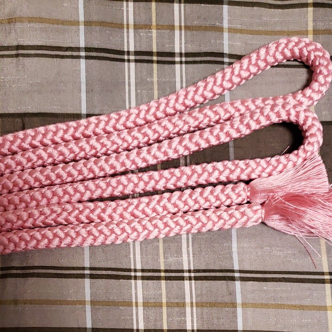 帯締め 2本まとめて 丸組 平組 ピンク 正絹 和装小物 着物 着付け 帯締め 組紐 カジュアル シンプル くみひも 美品 帯〆