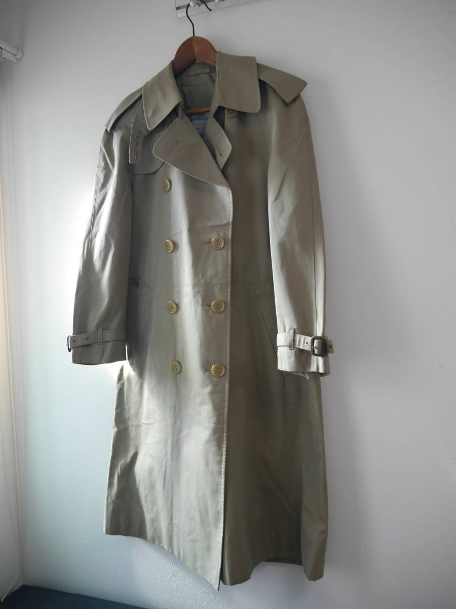 70 period England made aquascutum Aquascutum cotton 100% trench coat SHORT 34 with defect 