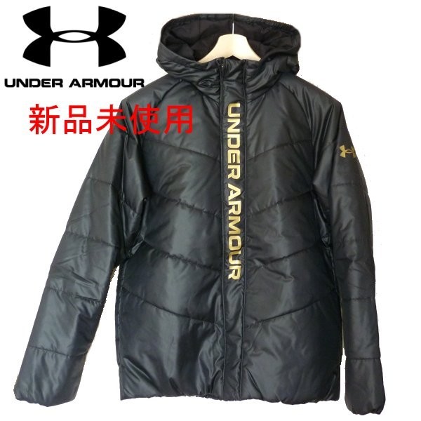 新品未使用◆送料無料●(L)アンダーアーマー UNDERARMOUR 黒中綿ジャンパー/撥水加工/定価12100円_画像1