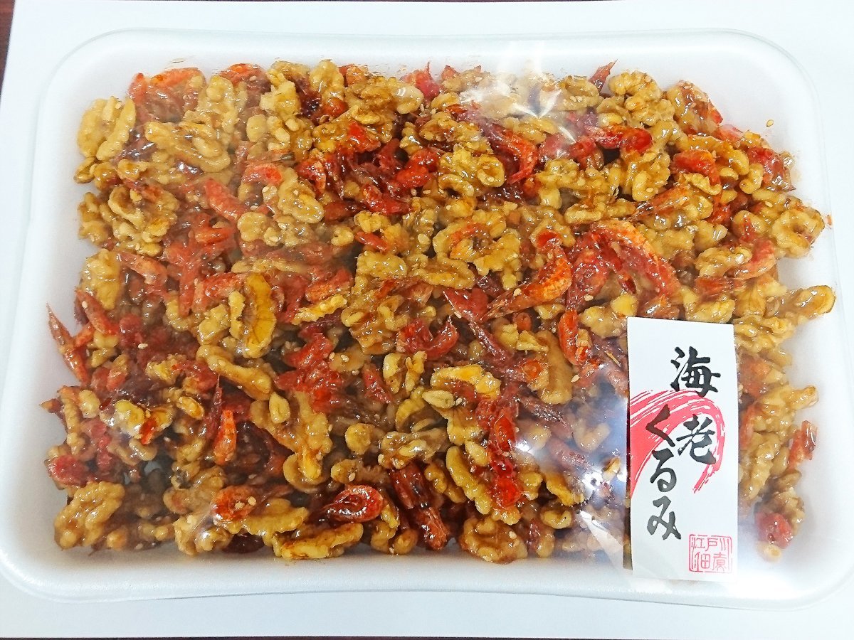 e....1kg×2 pack .. shrimp sea .... walnut . peach tsukudani side dish snack sake. .........[ water production f-z]