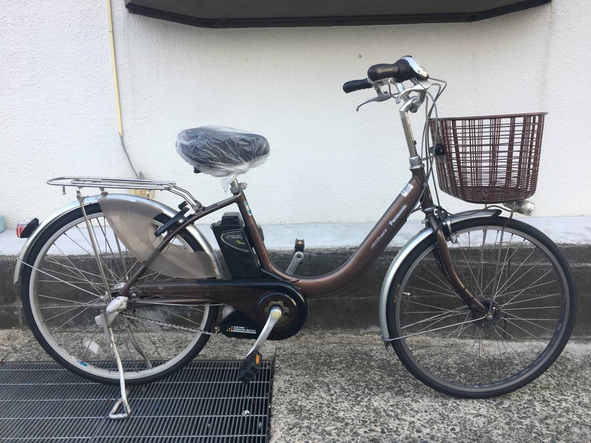 地域限定送料無料　パナソニック　ビビ　ライトユー　軽量車　24インチ　茶　パス　アシスタ　神戸市　電動自転車