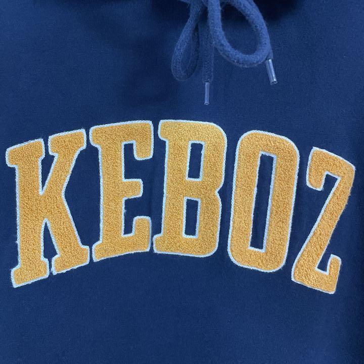 KEBOZ ケボズ パーカー センターロゴ パイル刺繍 オーバーサイズ 人気デザイン 冬服 秋服 プルオーバー ゆったり ビッグサイズ ストリート