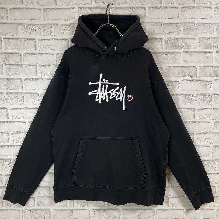 stussy ステューシー パーカー センタービッグロゴ刺繍 人気デザイン 即完 冬服 秋服 ストリート 難あり フーディ プルオーバー