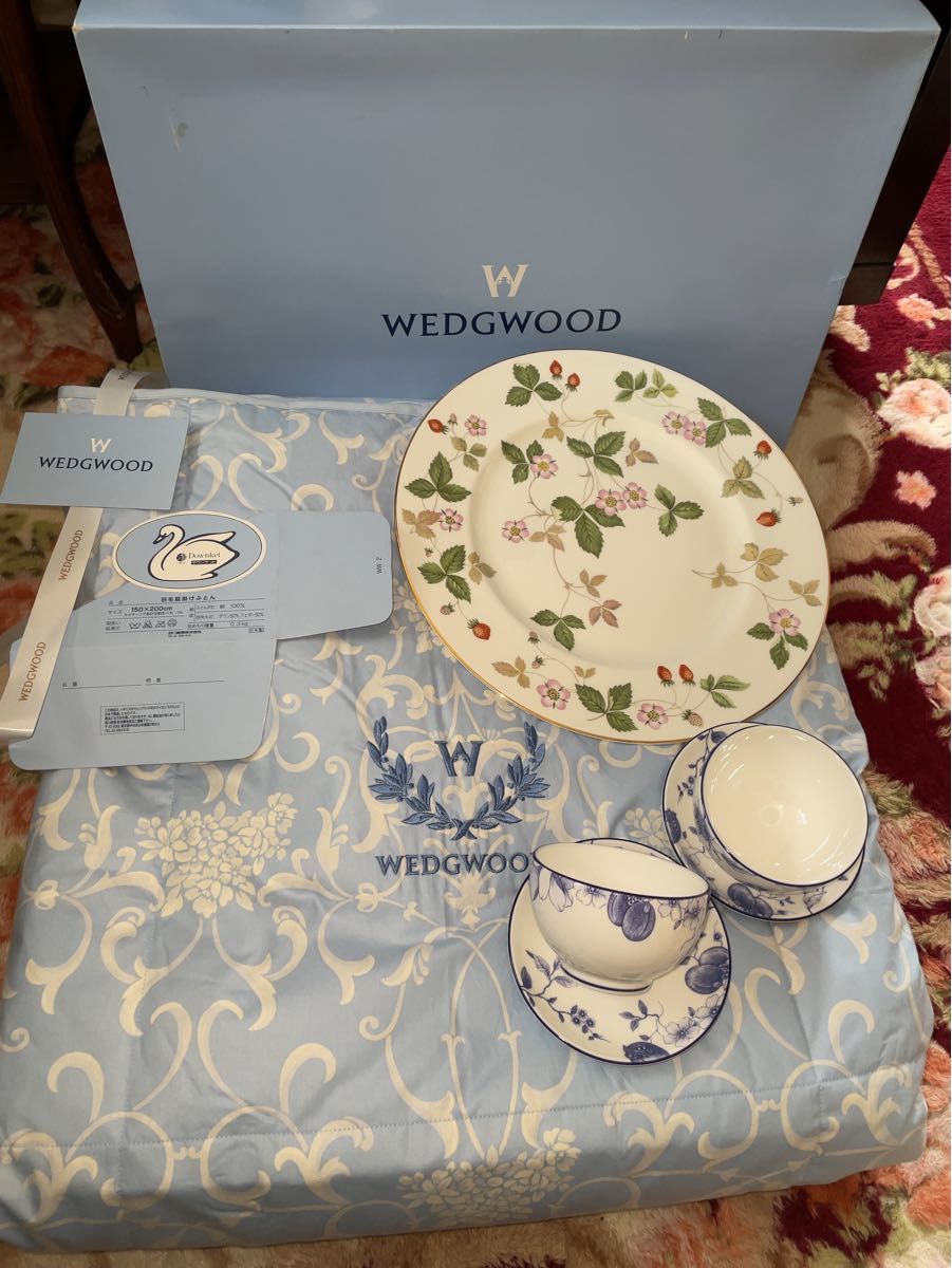 西川 ウェッジウッド/WEDGWOOD 羽毛合掛け シングル ダウン70