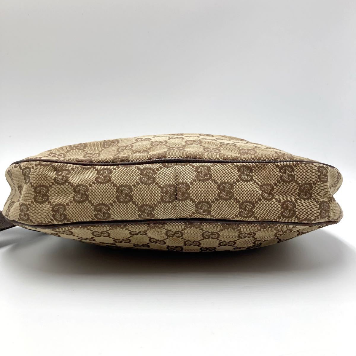 1円 極 GUCCI クロワッサン ショルダーバッグ GG スプリーム シルバー