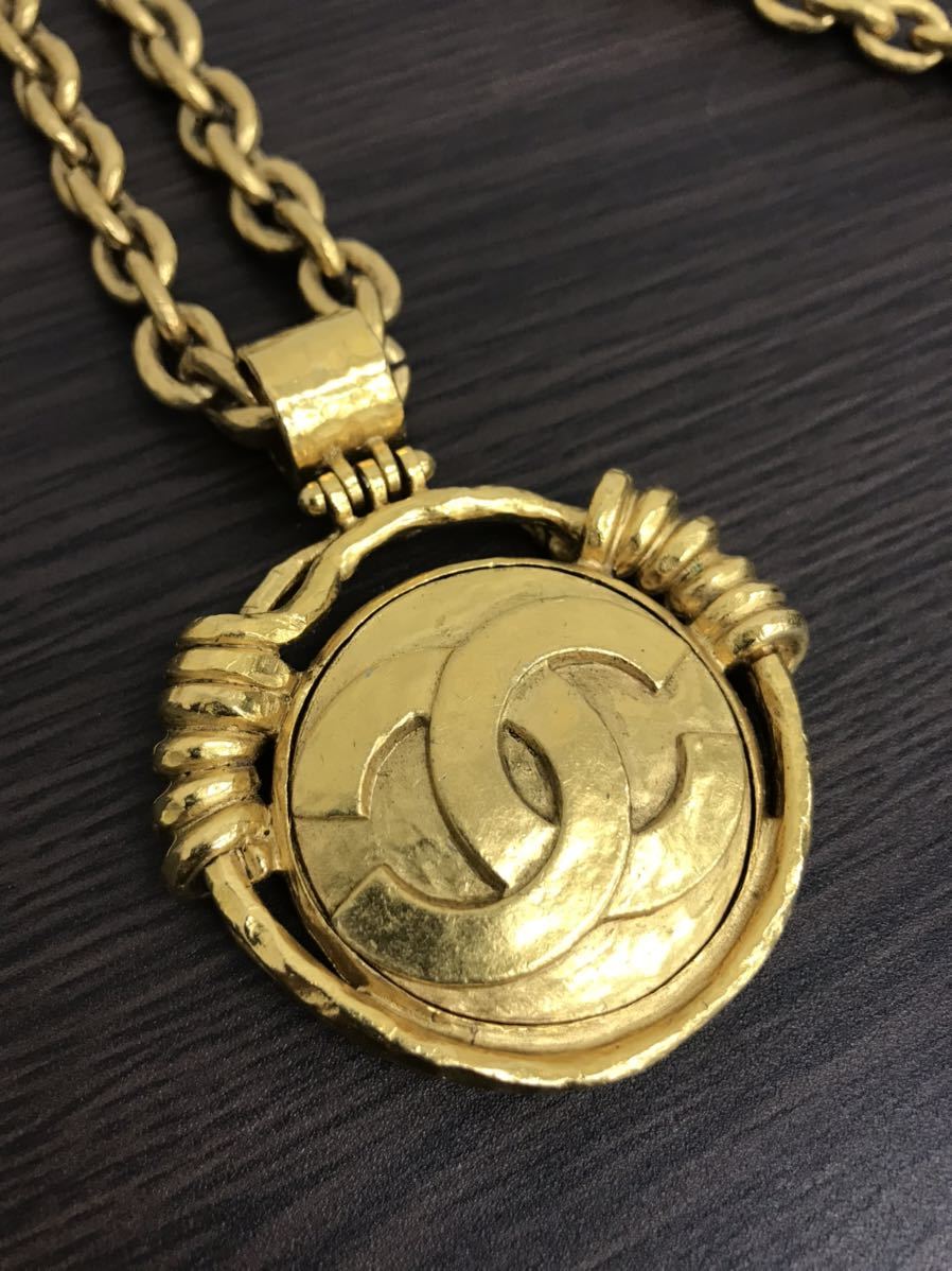 希少! シャネル GP ネックレス ココマーク CHANEL ロングネックレス