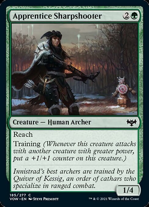 MTG ■緑/英語版■ 《名射手の弟子/Apprentice Sharpshooter》イニストラード:真紅の契り VOW_画像1