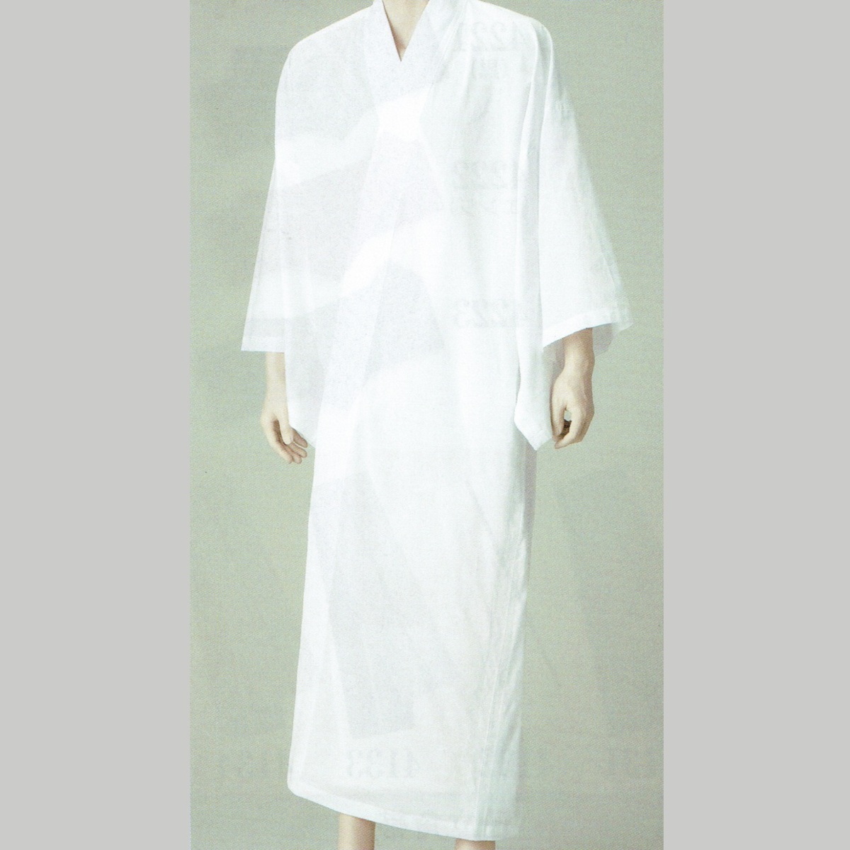 返品不可】 男物長襦袢（仕立上り） 白 礼装用 綿100% 歳184-2781 F寸