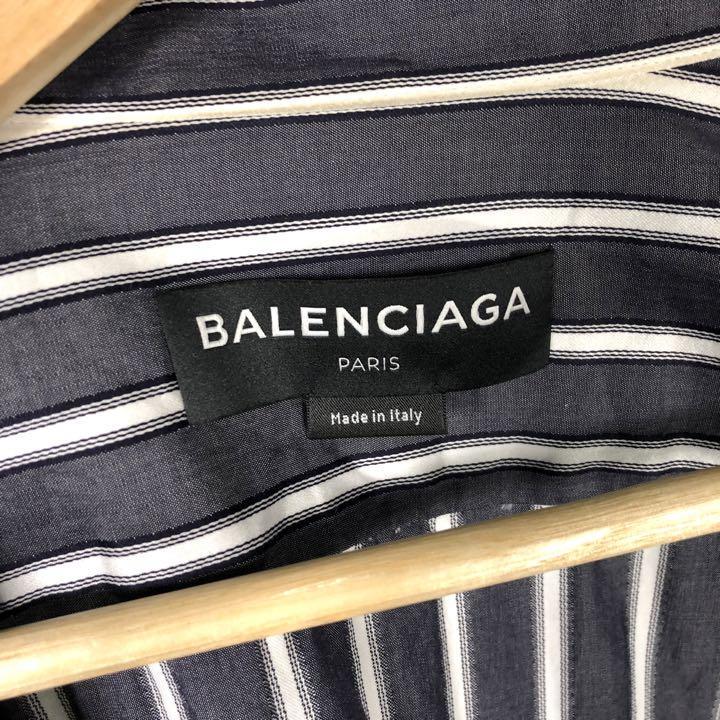 『BALENCIAGA』バレンシアガ (38) ストライプシャツ_画像6