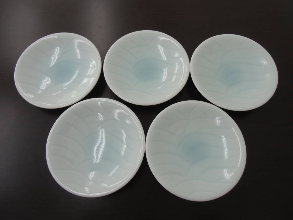 未使用 有田焼 和食器 5枚組 取り皿 特選 器 オリジナル ホワイト、ブルー系_画像2